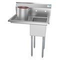 Koolmore 1 Compartment Stainless Steel NSF Commercial Kitchen Prep & Utility Sink with Drainboard SA121610-16L3